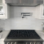 White Gloss and Matte Subway Backsplash