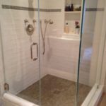 handmade-white-gloss-ceramic-tile-with-noce-shower-floor-and-border