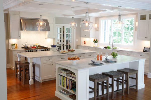 Marble Double Island Tops with Ceramic Backsplash