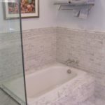 White Cararra Marble with Circle Mosaic Border