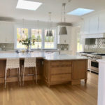 Quartz Countertop Kitchen and Glass Backsplash